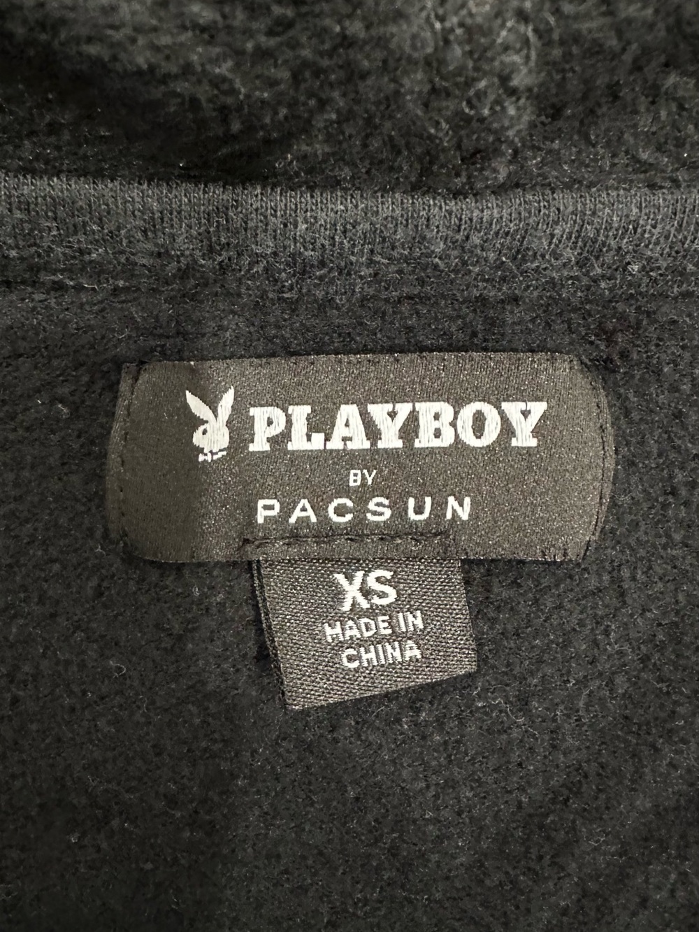 PLAYBOY Black Pullover Hoodie with White Logo - Picture 4 of 4